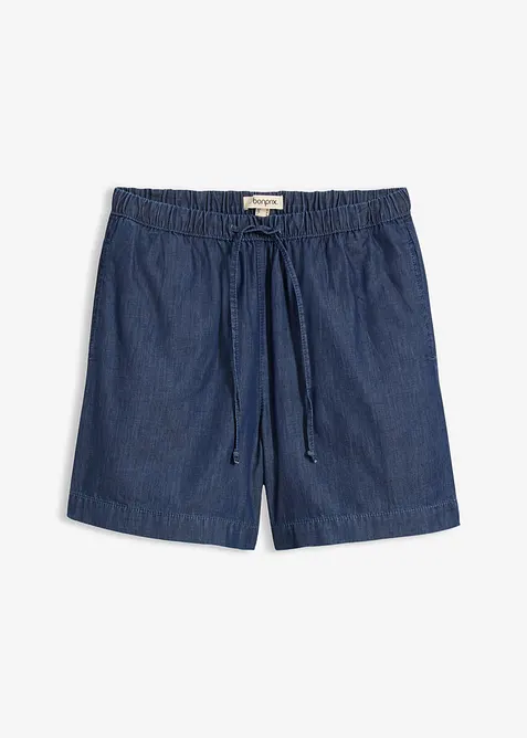 Leichte Jeans-Shorts Mid Waist, Bequembund in blau von vorne - bonprix