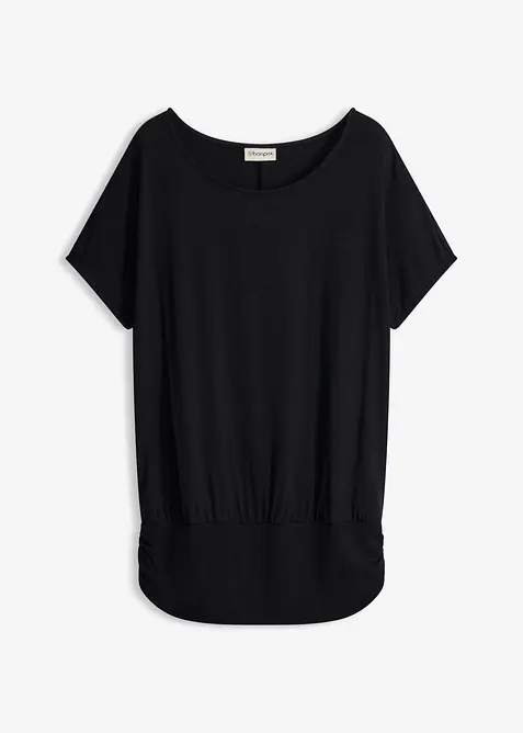 Shirt aus softem Viskose-Mix in schwarz von vorne - bonprix