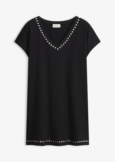 Longshirt in schwarz von vorne - bonprix