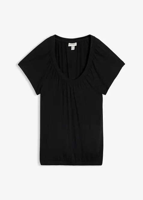 Shirt aus Viskose-Mix in schwarz von vorne - bonprix