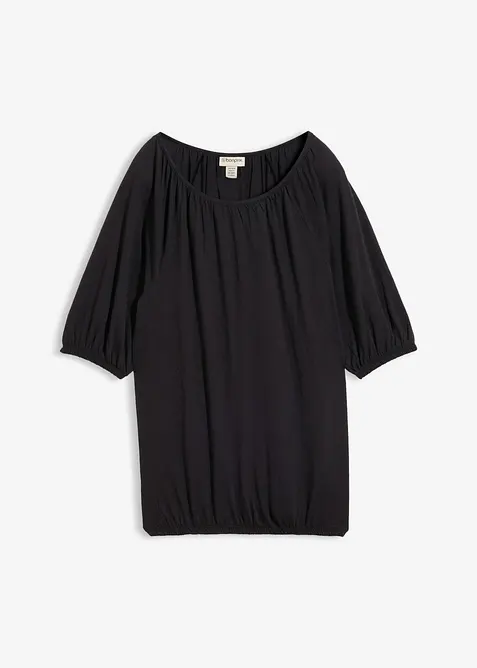 Shirt aus reiner Bio-Baumwolle in schwarz von vorne - bonprix