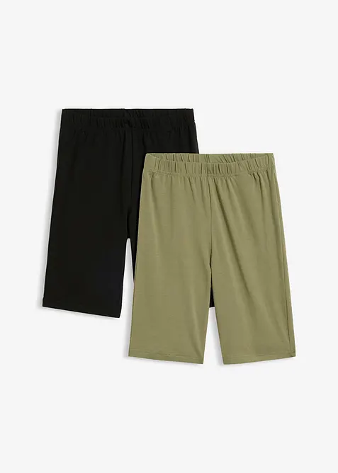 Radlerhose (2er-Pack) in grün von vorne - bonprix