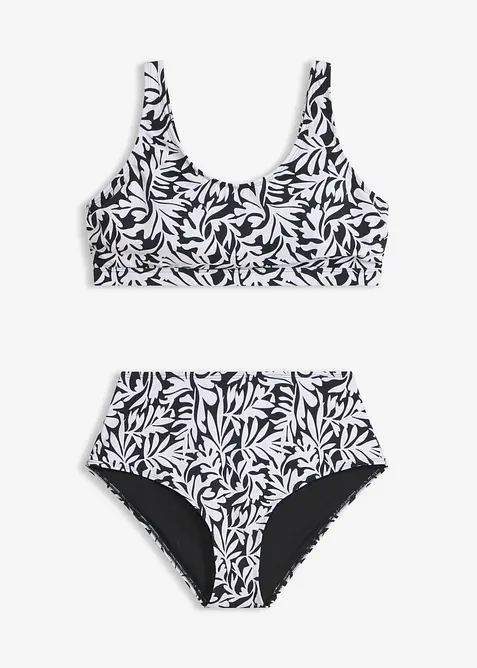 Bustier-Bikini (2-tlg.Set) in schwarz von vorne - bonprix