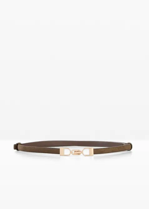 Gürtel in Velourslederoptik in grau von vorne - bonprix