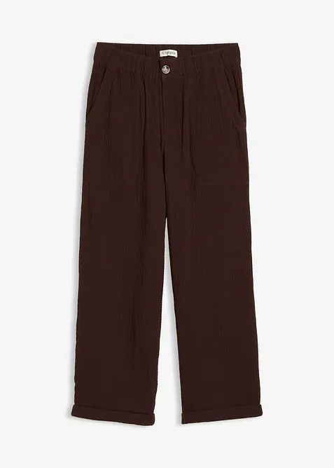 Musselin-Culotte aus reiner Baumwolle in braun von vorne - bonprix