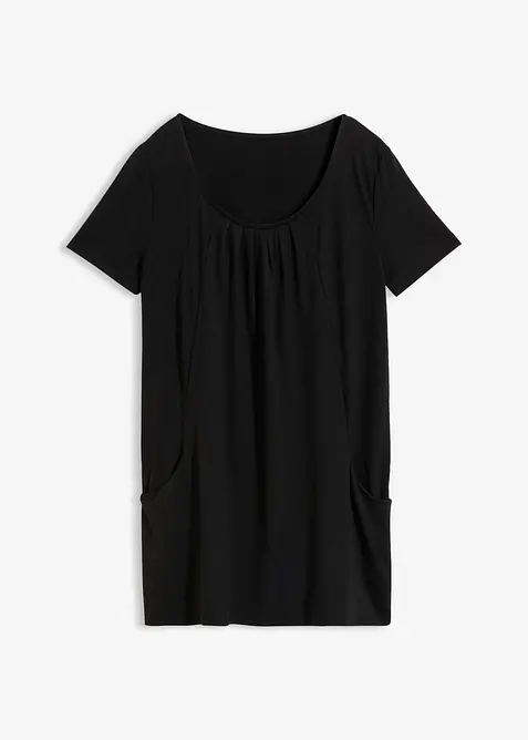 Longshirt mit Viskose in schwarz von vorne - bonprix