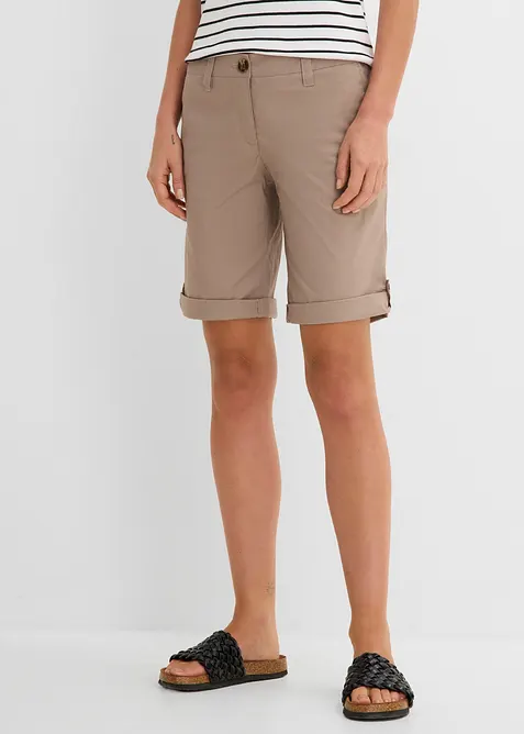 Stretch-Bermuda in braun von vorne - bonprix