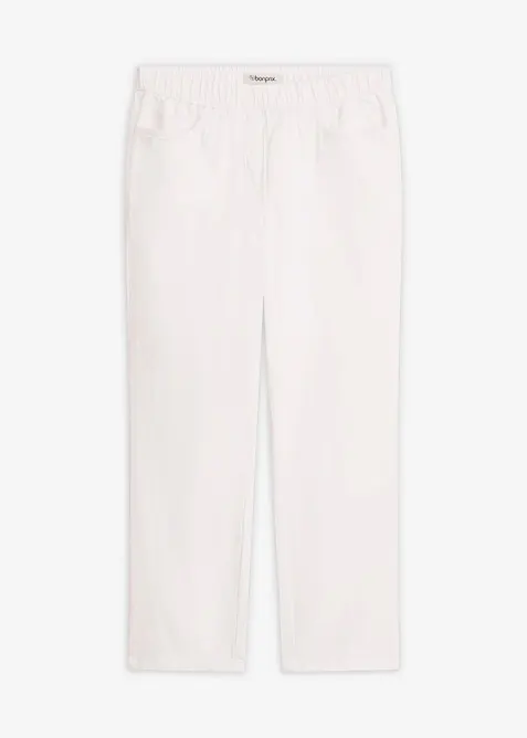 7/8 Schlupfhose mit Stretch in weiß von vorne - bonprix