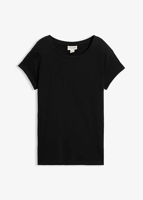 Boxy-Shirt in schwarz von vorne - bonprix