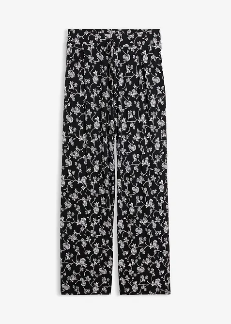 Palazzo-Hose aus Viskose-Mix in schwarz von vorne - bonprix