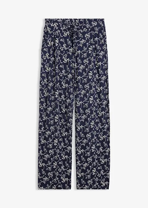 Palazzo-Hose aus Viskose-Mix in blau von vorne - bonprix