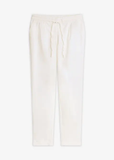 Leinenhose aus reinem Leinen in weiß von vorne - bonprix