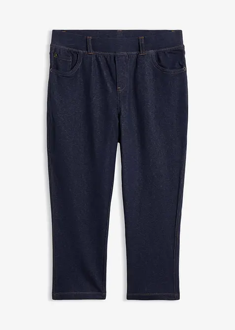 Capri-Leggings in Jeansoptik in blau von vorne - bonprix