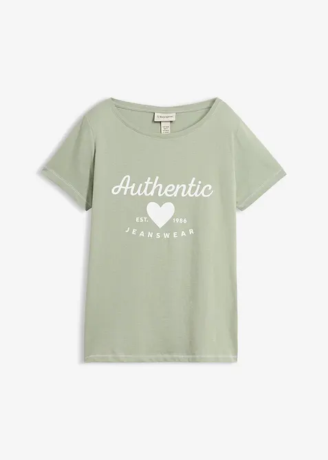 T-Shirt in grün von vorne - bonprix