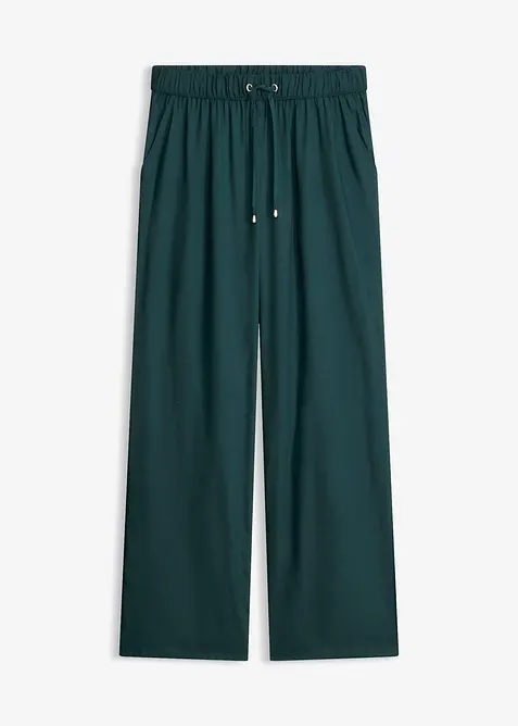 Viskose Schlupfhose in grün von vorne - bonprix