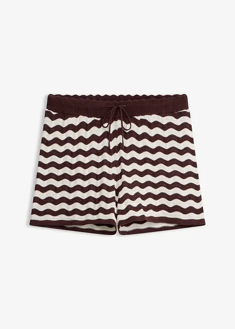 Strickshorts aus reiner Baumwolle in weiß von vorne - bonprix