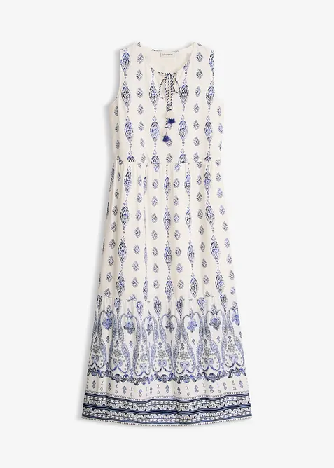 Maxikleid aus fließender Viskose in weiß von vorne - bonprix