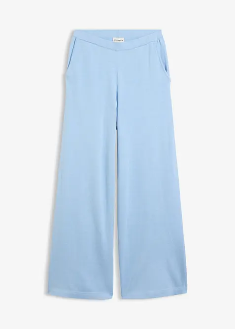 Culotte aus sommerlichem Strick in blau von vorne - bonprix