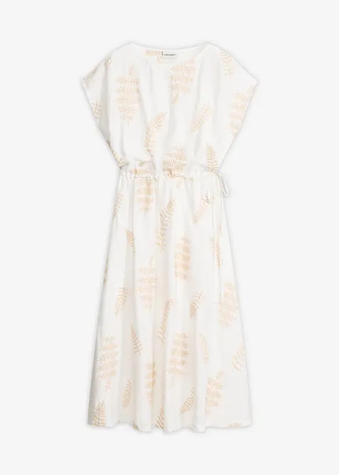 Midikleid aus fließendem Viskose-Mix in weiß von vorne - bonprix