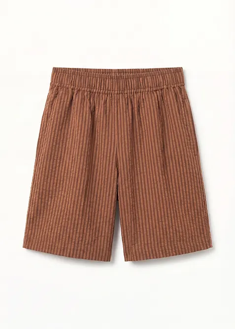 Schlupf-Shorts aus reiner Baumwolle in braun von vorne - bonprix