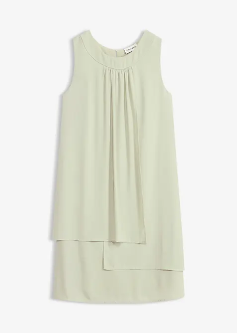 Chiffonkleid im Lagen-Look in grün von vorne - bonprix