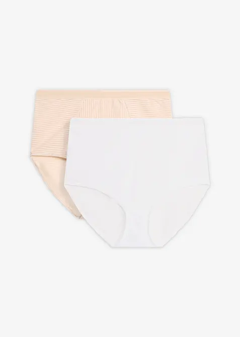 Highwaist Slip  ( 2er Pack) in beige von vorne - bonprix
