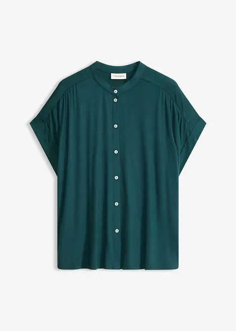 Shirtbluse aus softem Viskose Mix in grün von vorne - bonprix