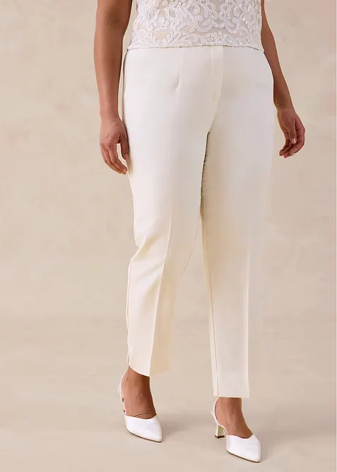Stretch-Hose in weiß von vorne - bonprix