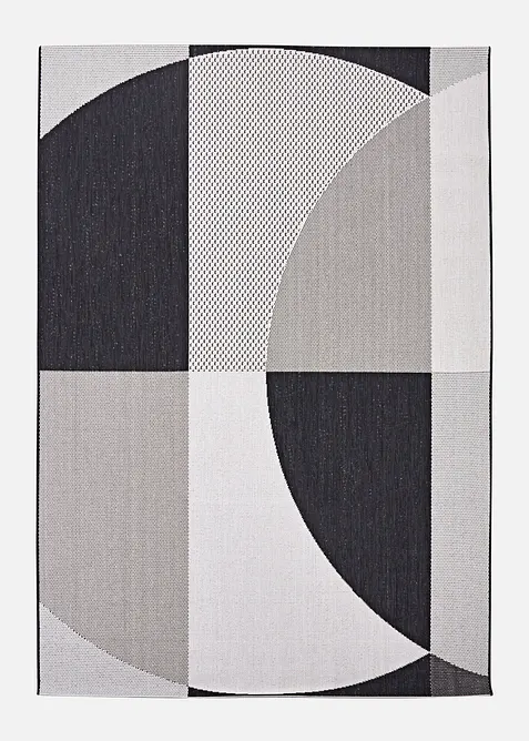 In-und Outdoor Teppich mit graphischer Musterung in grau von vorne - bonprix