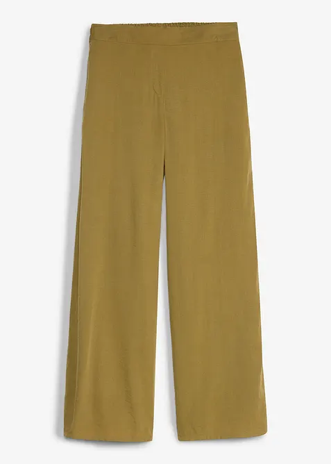 Palazzo-Hose aus Viskose-Mix in grün von vorne - bonprix