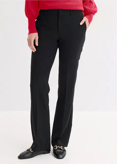 Feminine Hose mit Bügelfalte in schwarz von vorne - bonprix