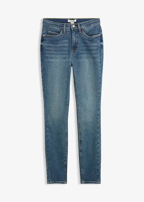 Slim-Fit-Jeans High Waist in blau von vorne - bonprix