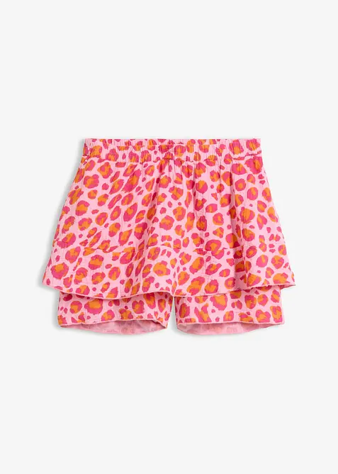 Musselin-Hosenrock aus reiner Baumwolle in rosa von vorne - bonprix