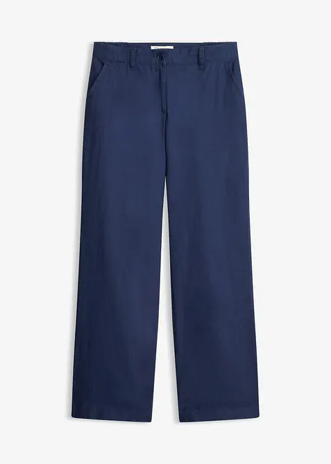 Webhose aus Leinen-Baumwoll-Mix in blau von vorne - bonprix
