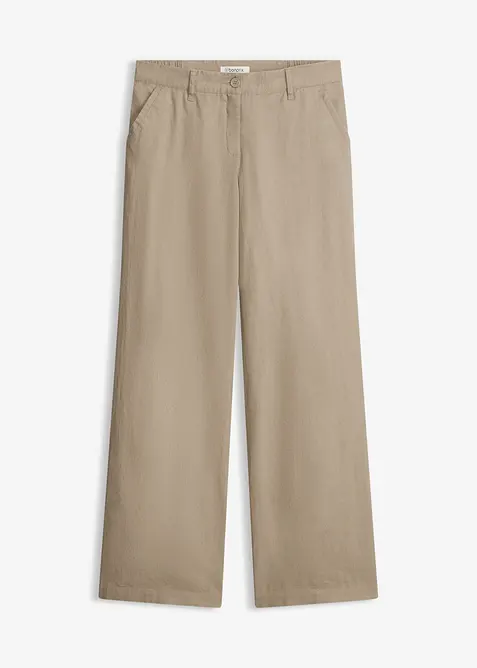 Webhose aus Leinen-Baumwoll-Mix in braun von vorne - bonprix