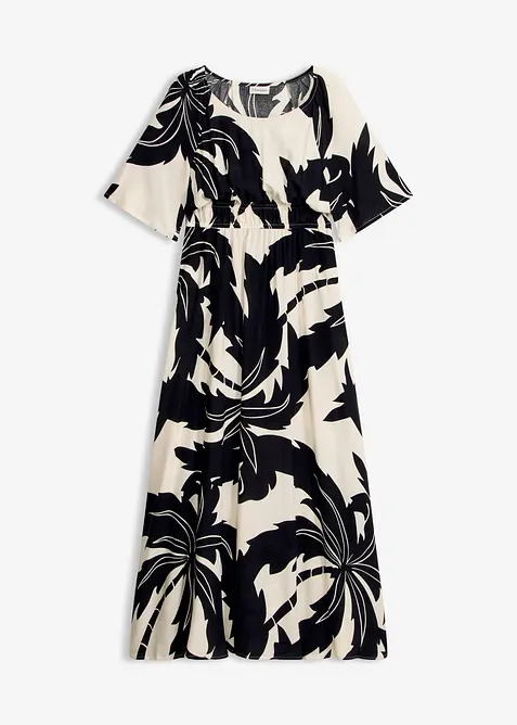 Maxikleid aus fließender Viskose in weiß von vorne - bonprix