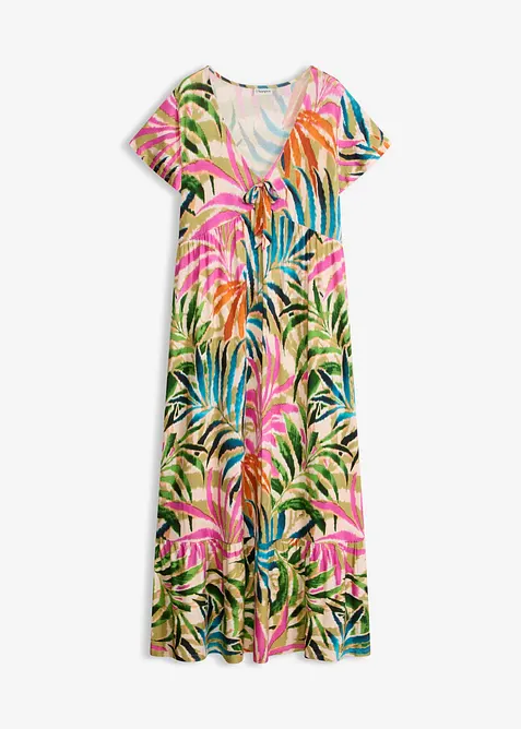 Jerseykleid aus softem Viskose-Mix in weiß von vorne - bonprix