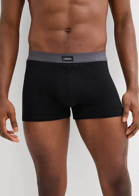 Boxershorts eng (5er Pack) in schwarz von vorne - bonprix