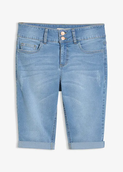 Jeans-Bermuda Mid Waist in blau von vorne - bonprix