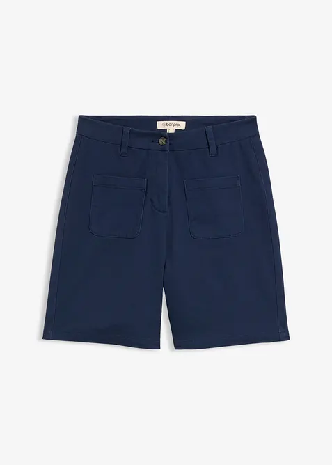 Bermuda aus Baumwoll-Mix in blau von vorne - bonprix