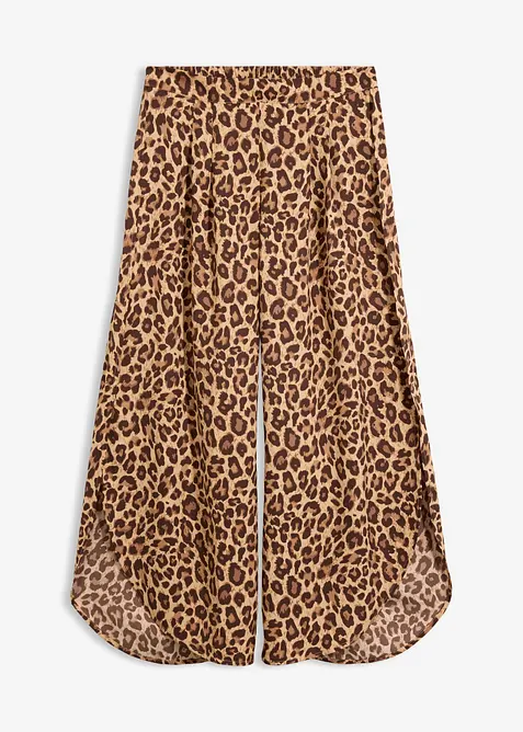Palazzo-Hose mit Schlitz in beige von vorne - bonprix