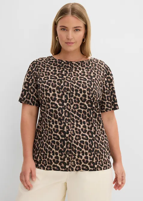Shirt aus reiner Bio-Baumwolle in schwarz von vorne (im Anschnitt) - bonprix