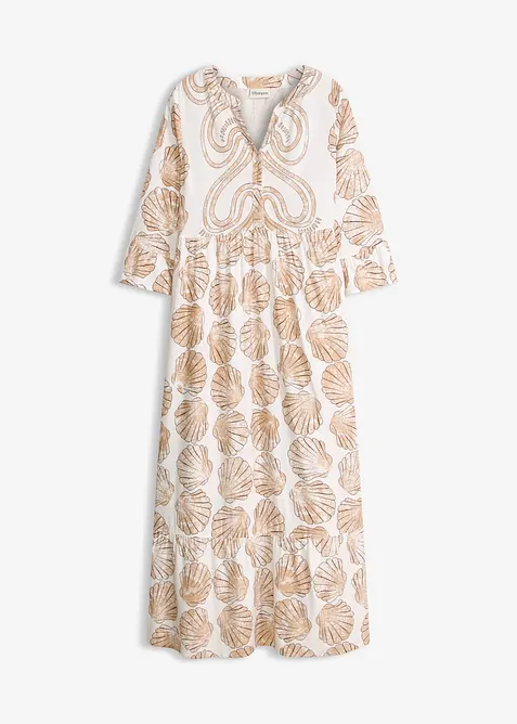 Tunika-Kleid aus fließender Viskose in weiß von vorne - bonprix