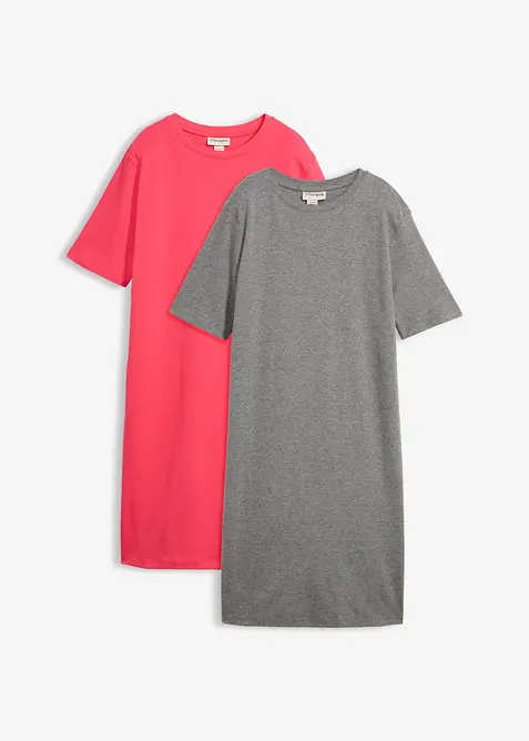 Shirtkleid (2er-Pack) in pink von vorne - bonprix