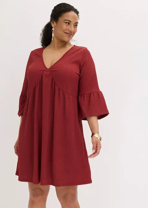 Jersey-Tunika-Kleid in rot von vorne (Totalaufnahme) - bonprix