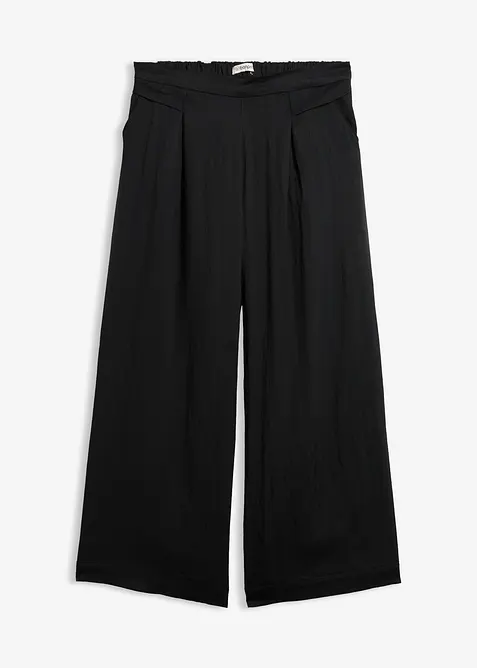 Culotte mit fließender Viskose in schwarz von vorne - bonprix