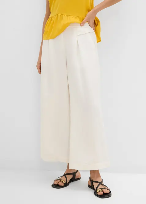 Culotte mit fließender Viskose in weiß von vorne - bonprix