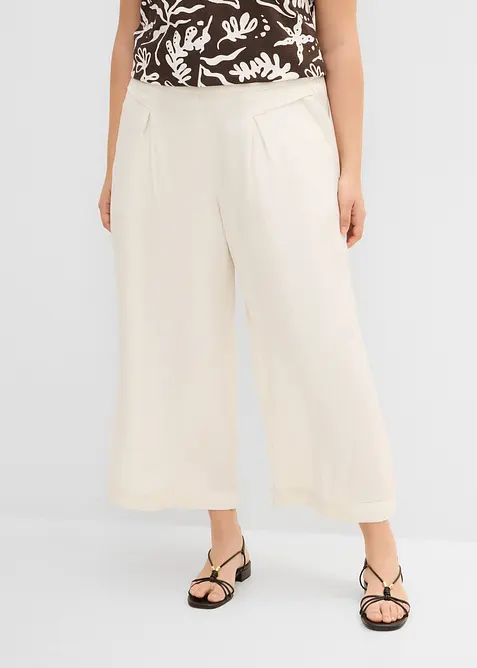 Culotte mit fließender Viskose in weiß von vorne - bonprix