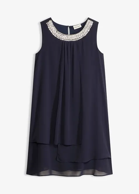 Premium Kleid mit Applikation in blau von vorne - bonprix