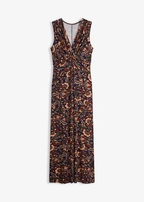 Maxikleid aus fließendem Viskose-Mix in blau von vorne - bonprix